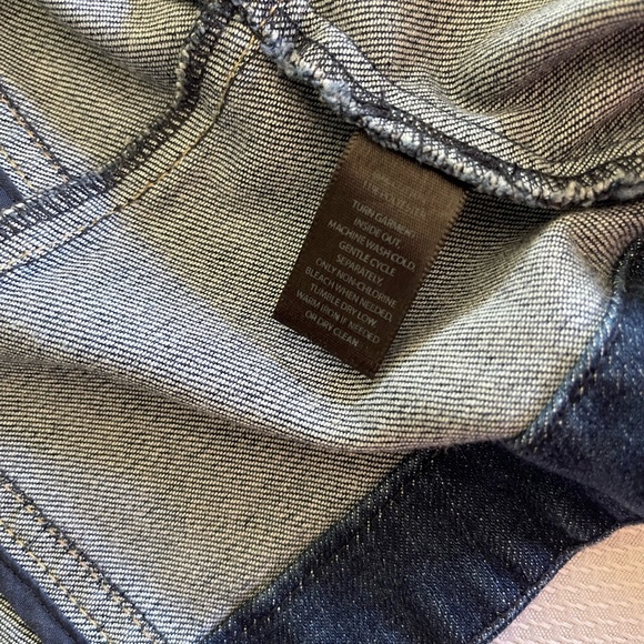 White House Black Market Dark Blue Jean Jacket with Silver Accents - Picture 5 of 10